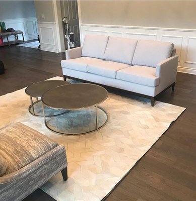 Custom Sofa made for Grace Garza Design - Alana Alegra Interiors made this custom sofa for Grace Garza Design.  All top of the line materials including an Alder hardwood frame.  Customer choose a woven fabric from our extensive fabric library.