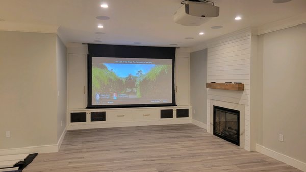 Home Theater - Home Theater set up with in wall . in ceiling  speakers.