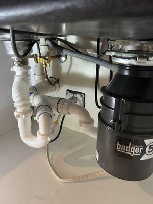 Garbage disposal - Replaced garbage disposal under kitchen sink. Garbage disposal - Replaced garbage disposal under kitchen sink.