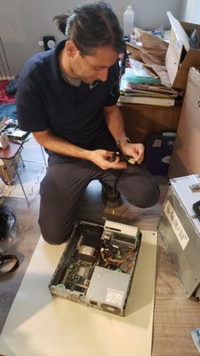 Hard Drive Upgrade - This client had a maxed out hard drive. I cloned his hard drive to one with 5x as much storage, dusted out his pc tower, and verified that the OS comes on. It was a blast!
