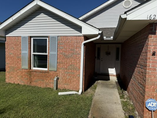 11/16/24 job - Originally they had 5 inch gutters in the middle where the door was and no gutters on each side of the house. We installed new 6 inch gutters on each side  as well as removing her existing 5 inch gutters and replacing them with six.  11/16/24 job - Originally they had 5 inch gutters in the middle where the door was and no gutters on each side of the house. We installed new 6 inch gutters on each side  as well as removing her existing 5 inch gutters and replacing them with six. 