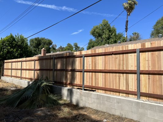 Post Master 3 Rail Dog Ear Cedar - These New Fences were done in the city Of Riverside Post Master 3 Rail Dog Ear Cedar - These New Fences were done in the city Of Riverside