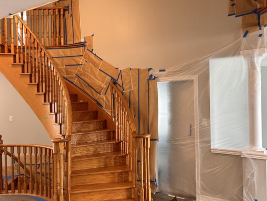 The Hallway - Customer wanted to change the vibe of his house. She wanted it to kinda look fresh and modern ,which would look good with the theme of her house. She was very happy with the results as it turned out better then we all expected.
