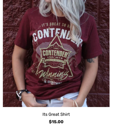 Shop Contender - Shop our gear! Everybody can play here.