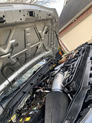 Big Boy Toys - This project consisted of a 2010 F-250 with lift kit.  Here we washed and orbital buff the vehicle, along with engine Bay Area and pet hair removal.  The customer stated that we changed his life after seeing the detail work.  He had never seen his vehicle look so good since he bought it.  I love the wow factor.