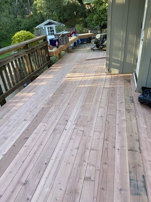 Redwood deck work - Redwood deck at Los Altos Hills