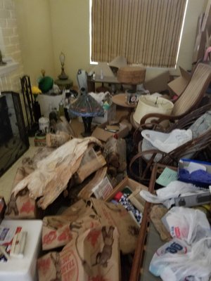 Hoarder Project - Before and After of a sad scenario where an elderly gentleman lost his wife and went into a deep depression.  He drank all day and night and