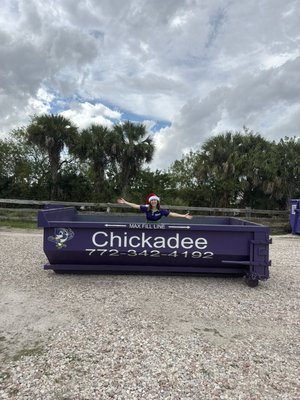 Dumpster Rental - This is a 10yard Chickadee Dumpster available to rent!