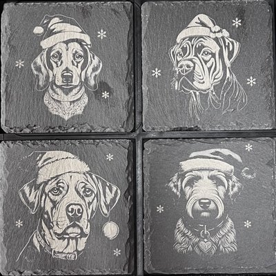 Some of our custom Slate Coasters - Possibilities are endless with slate coasters from protecting your furniture to fun decor we can design and engrave it all. Some of our custom Slate Coasters - Possibilities are endless with slate coasters from protecting your furniture to fun decor we can design and engrave it all.