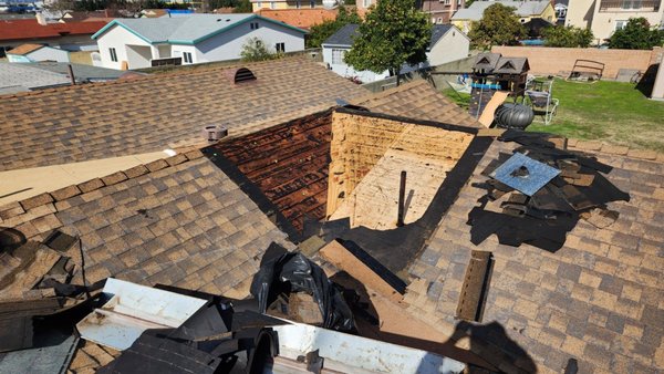 Shingle Repair - See the before and after of one of our shingle repairs.