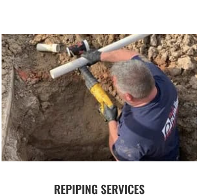 Repiping Services - Ever notice decreased water pressure during your morning shower? How about discolored water when you’re washing your dishes? A repipe of your home might be just the thing you need! We strive to keep our prices competitive, but we are no strangers to financially trying times during emergencies. Because of this, we offer in house financing for the investments that seem just a tad out of reach. Call us today for more info!