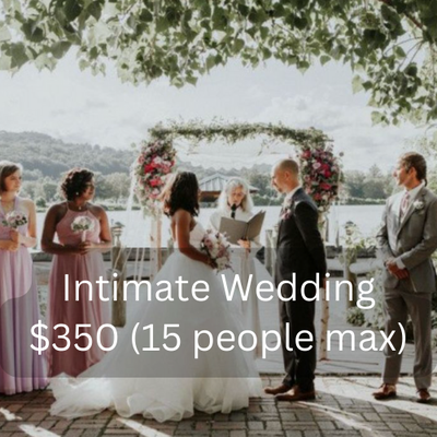 Wedding Officiant: From $350-$900 - I would love to be part of your big day! We offer different packages for weddings, depending on the size of your party. Intimate Weddings | $350 (Mon-Sunday)
Includes a Confidential Marriage License, civil ceremony & 1 certified copy of the marriage certificate. No witnesses necessary.
Guest limit: 15 (including the couple)
Documents needed for a Marriage License:
1. Non-expired photo ID (driver’s license, passport, etc)
2. Proof of most recent divorce, death certificate, or annulment (if it's been over 2 years, we only need the divorce date)
3. Birth certificates (not required, but helpful for accuracy)
About us:
- Available 7 days a week by appointment
- Same day marriages possible
- LGBTQ couples welcome Wedding Officiant: From $350-$900 - I would love to be part of your big day! We offer different packages for weddings, depending on the size of your party. Intimate Weddings | $350 (Mon-Sunday)
Includes a Confidential Marriage License, civil ceremony & 1 certified copy of the marriage certificate. No witnesses necessary.
Guest limit: 15 (including the couple)
Documents needed for a Marriage License:
1. Non-expired photo ID (driver’s license, passport, etc)
2. Proof of most recent divorce, death certificate, or annulment (if it's been over 2 years, we only need the divorce date)
3. Birth certificates (not required, but helpful for accuracy)
About us:
- Available 7 days a week by appointment
- Same day marriages possible
- LGBTQ couples welcome