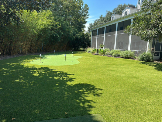 Backyard Putting Green Transformation - This beautiful backyard is now an easy to maintain backyard area with a fun putting green!