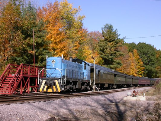 Autumn Color Weekend - October 5-6 and 12-13 - Train Rides Amid the Brilliant Hues of Fall - October 5-6 and 12-13
There’s nothing comparable to enjoying the beautiful brilliant hues of autumn in the rural Sauk County countryside from the comfort of our restored vintage passenger cars. Join us for “leaf-peeping” in style along the unspoiled right-of-way of our historic former Chicago & North Western rail line.
Duration
Approximately 55 minutes
About our Museum and Train Excursions
Take a memorable, seven-mile, 55-minute round-trip train ride on a former branch line of the Chicago & North Western Railway nestled in a valley between the Baraboo Hills in rural Sauk County. Passengers ride in restored steel coaches built a century ago. An authentically-attired conductor will call “all aboard!” before the train leaves from a historic wooden depot, built in 1894.
Mid-Continent is much more than just a train ride. Our Coach Sheds are filled with restored wooden passenger cars, freight cars and displays from the turn of the century. There you will find examples of Mid-Continent’s nationally-renowned wood car restorations such as the Badger #2 “Fish Car”, the exquisite Art Nouveau-motif of the Milwaukee Lake Shore & Western #63, the 1903-built Copper Range coach #60. In our outdoor display yard, you can inspect century-old steam locomotives up close, including Copper Range locomotive #29, Soo Line #2645, and Kewaunee Green Bay & Western #49. In all, there are over 40 train cars and locomotives on prominent display with many more awaiting restoration. Autumn Color Weekend - October 5-6 and 12-13 - Train Rides Amid the Brilliant Hues of Fall - October 5-6 and 12-13
There’s nothing comparable to enjoying the beautiful brilliant hues of autumn in the rural Sauk County countryside from the comfort of our restored vintage passenger cars. Join us for “leaf-peeping” in style along the unspoiled right-of-way of our historic former Chicago & North Western rail line.
Duration
Approximately 55 minutes
About our Museum and Train Excursions
Take a memorable, seven-mile, 55-minute round-trip train ride on a former branch line of the Chicago & North Western Railway nestled in a valley between the Baraboo Hills in rural Sauk County. Passengers ride in restored steel coaches built a century ago. An authentically-attired conductor will call “all aboard!” before the train leaves from a historic wooden depot, built in 1894.
Mid-Continent is much more than just a train ride. Our Coach Sheds are filled with restored wooden passenger cars, freight cars and displays from the turn of the century. There you will find examples of Mid-Continent’s nationally-renowned wood car restorations such as the Badger #2 “Fish Car”, the exquisite Art Nouveau-motif of the Milwaukee Lake Shore & Western #63, the 1903-built Copper Range coach #60. In our outdoor display yard, you can inspect century-old steam locomotives up close, including Copper Range locomotive #29, Soo Line #2645, and Kewaunee Green Bay & Western #49. In all, there are over 40 train cars and locomotives on prominent display with many more awaiting restoration.