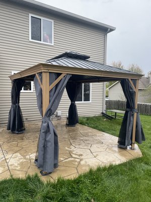 Gazebo assembly - The project was to assemble outdoor gazebo customer bought from amazon. Took 8 hours. Came out beautiful Gazebo assembly - The project was to assemble outdoor gazebo customer bought from amazon. Took 8 hours. Came out beautiful
