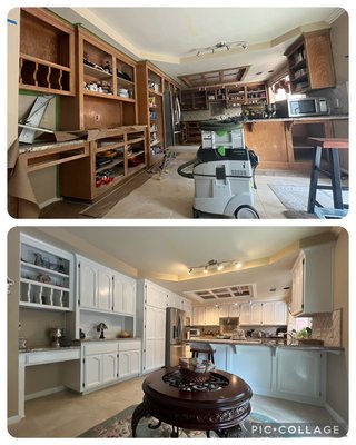 126 piece cabinet job - Complete El Dorado home cabinet job, six rooms 126 doors total. Along with refurbishing and original 1989 Door.