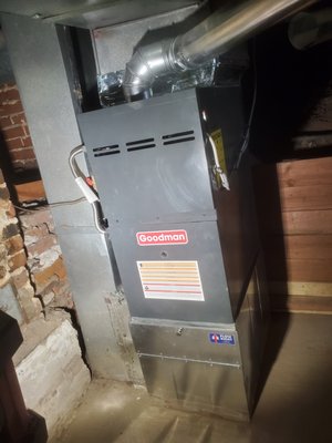 Rebuilt wall and furnace install - We had to tear out an old retaining wall that was falling and leaning against the old furnace. we rebuilt the wall for the customer and installed a new Goodman furnace. Rebuilt wall and furnace install - We had to tear out an old retaining wall that was falling and leaning against the old furnace. we rebuilt the wall for the customer and installed a new Goodman furnace.