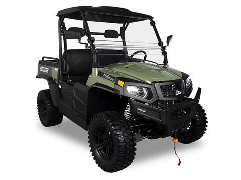 Hisun UTV Sector 750cc - This Sector’s 735cc 4-Stroke EFI Engine packs plenty of power for any challenge. Equipped with 4-Wheel Drive with EPS, Locking Differentials, Dual A-Arm Nitrogen Assisted Shocks, and a 3500 lb. standard winch to give you the confidence to blaze new trails or take on the toughest tasks. World-class engineering, Texas testing, and a 2-year warranty put you and the Sector 750 EPS in a class above. Hisun UTV Sector 750cc - This Sector’s 735cc 4-Stroke EFI Engine packs plenty of power for any challenge. Equipped with 4-Wheel Drive with EPS, Locking Differentials, Dual A-Arm Nitrogen Assisted Shocks, and a 3500 lb. standard winch to give you the confidence to blaze new trails or take on the toughest tasks. World-class engineering, Texas testing, and a 2-year warranty put you and the Sector 750 EPS in a class above.