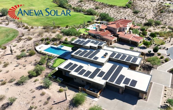 Sustainable Luxury:40kW Solar Integration in Peoria, AZ, A Perfect Blend of Power and Design - Aneva Solar is proud to present this stunning solar installation in Peoria, AZ, a project that exemplifies the seamless integration of high-efficiency solar technology with modern architectural design. This impressive 40 kW installation serves as both a practical energy solution and an aesthetic complement to this luxurious home.

The homeowners sought a sustainable energy system that would not only reduce their environmental footprint but also blend effortlessly with their home's clean, contemporary lines. Aneva Solar took on this challenge with a commitment to precision and design harmony, carefully positioning the panels to maximize energy production without disrupting the architectural beauty of the property.

With meticulous attention to detail, the team at Aneva designed a layout that would capitalize on the abundant Arizona sunlight while preserving the home’s sleek roofline and unique structural features. By utilizing advanced technology and premium materials, the installation was completed with minimal visual impact, allowing the solar panels to almost disappear against the rooftop while delivering powerful, reliable energy.

The result speaks for itself – an installation that is not only highly functional but also enhances the overall aesthetic of the property. Aneva Solar’s dedication to quality craftsmanship and customer satisfaction shines through in every detail of this project. The homeowners are thrilled with their new system, which not only meets their energy needs but does so in an elegant, unobtrusive manner, providing them with sustainable power and an environmentally friendly home for years to come.

This project in Peoria, AZ, stands as a testament to Aneva Solar's expertise and their ability to adapt to the unique requirements of each home, ensuring that each solar installation not only serves a functional purpose but also aligns beautifully with the client’s vision and architectural style.
