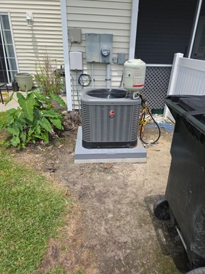 HVAC Installation - We showed up on a hot summer morning to a trouble call, and the client was SWEATING. After discussing the repair, she wanted to choose a new HVAC system. It was not an easy job, but we installed it the same day and had the air back on by supper time!
