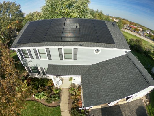 Solar Project Highlight - Schaumburg, IL - The client contacted us to install a solar system for their home. Phoenix Exteriors’ expert team consulted with the client and planned with them on how the solar panels would be set up on their roof. The specs of the client’s roof consisted of 23 panels x 320w per panel = 7.36kW size system. Our installation team got to work quickly soon thereafter and the results are excellent!