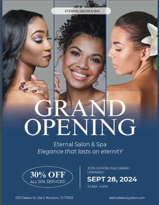 Grand Opening - Our grand opening will be held September 38th 10 AM to 4 PM. You can receive 30% off all services including the HydraFacial. We will have music, fun, and giveaways. Grand Opening - Our grand opening will be held September 38th 10 AM to 4 PM. You can receive 30% off all services including the HydraFacial. We will have music, fun, and giveaways.