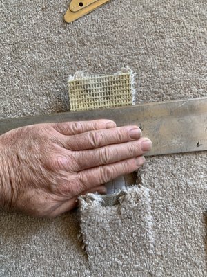 Level 10 Carpet Patch: Thermal bonded insert - The carpet construction is very important when it comes to doing a patch. We rather call it a thermal bonded insert. Being able to spread the carpet apart and to make a precision cut within a 16th or 30 second of an inch is no easy task. Watch a true professional and a beginner it’s quite amazing to see the difference. Using state of the art equipment such as Iron that uses radio wave frequencies to melt the seam tape which, by the way, the seam tape has a metallic scrim making it more durable and stronger.￼￼￼