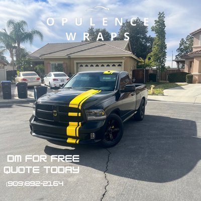 Offset Ram Stripe - This is an offset gloss yellow stripe