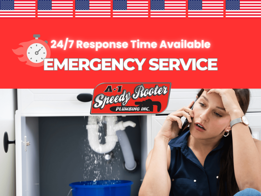 Emergency Services Available - A-1 Speedy Rooter’s emergency plumbing team is on call around the clock, every day, protecting Orange County homes and businesses from costly water damage and service disruptions. One quick call connects you with a live dispatcher who dispatches licensed, insured technicians equipped with fully stocked trucks, leak detectors, augers, and hydro-jetting rigs. We arrive within sixty minutes to stop burst pipes, unclog drains, repair gas or sewer lines, restart failed water heaters, and restore critical systems safely. Up-front, honest pricing, meticulous cleanup, and a workmanship guarantee turn a nightmare into relief. New Yelp customers enjoy 15 % off labor, even at 3 a.m.