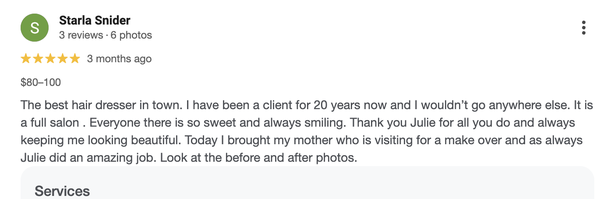 Testimonials - Hairdresser of the Year Award and Salon of the Year! see what people are saying!