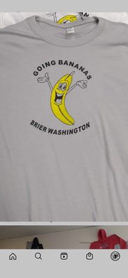 going bananas Brier Wa - here's a banana I drew and printed at my shop for someone in Brier wa