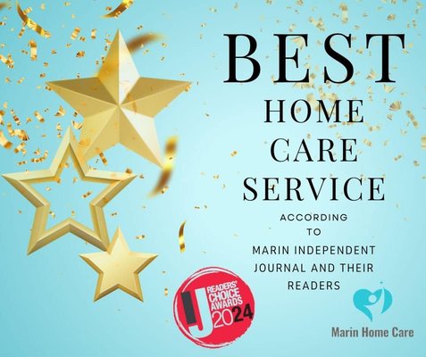 Award Winning Care - Discover the honors and accolades awarded to Marin Home Care, recognizing our commitment to excellence in caregiving and community service