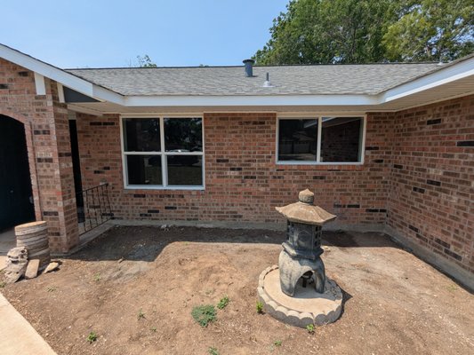 Window Replacement (New Braunfels, 2025) - Replaced windows as part of a whole-home renovation. Anlin Windows' extremely slim frames maximize viewing area, particularly in twin window sets and smaller openings where thicker frames of other window brands would eat up valuable viewing area.