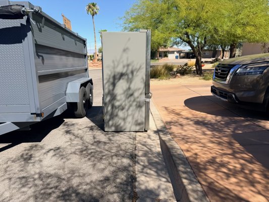 Fridge Removal - A customer of ours just bought a home and they were in the middle of remodeling. They decided to part ways with the fridge that came with the home. They left it at the curb for pickup and we were able to get out there the next day for removal. Fridge Removal - A customer of ours just bought a home and they were in the middle of remodeling. They decided to part ways with the fridge that came with the home. They left it at the curb for pickup and we were able to get out there the next day for removal.