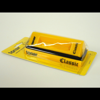 Tonar Velvet Record Cleanign Brush - This brush is crafted from premium ultra-fine velvet, chosen specifically for its quality. It reaches deep into record grooves, effectively eliminating even the tiniest dust particles. Cleaning the brush is a breeze, thanks to the two foam rubber scrapers on the sides of the plastic brush base.