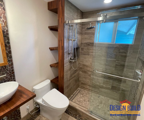 2022 Bathroom Remodel - This bathroom remodel in La Mesa completely transformed the space. We designed unique storage options for a small space and made it very functional. The new design makes the most of every square inch, making the bathroom more spacious and easier to use. Our team is skilled in both design and construction, so we can handle every aspect of your renovation project. Contact us today for a free consultation! 2022 Bathroom Remodel - This bathroom remodel in La Mesa completely transformed the space. We designed unique storage options for a small space and made it very functional. The new design makes the most of every square inch, making the bathroom more spacious and easier to use. Our team is skilled in both design and construction, so we can handle every aspect of your renovation project. Contact us today for a free consultation!