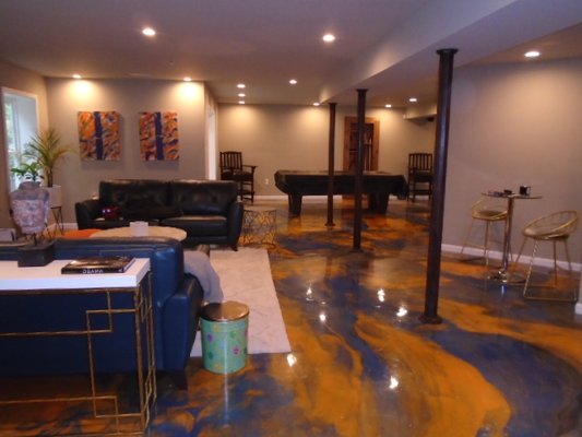 Finish Basement Brandywine MD - This was an unfinished basement that was transformed into a multi purpose space to include a spacious bedroom, 17 ft bar lounge area, pool table and entertainment area. Finish Basement Brandywine MD - This was an unfinished basement that was transformed into a multi purpose space to include a spacious bedroom, 17 ft bar lounge area, pool table and entertainment area.