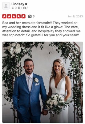 Reviews 🤩 - A beautiful brides dress we altered, Very beautiful couple.