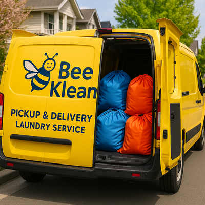 PICKUP & DELIVERY SERVICE - Bee Klean offers professional pickup and delivery laundry services designed for your convenience. Our experienced team collects your laundry, expertly washes and folds each item, and returns everything fresh and spotless—right to your door. Save time and enjoy hassle-free laundry care with our reliable, door-to-door service. PICKUP & DELIVERY SERVICE - Bee Klean offers professional pickup and delivery laundry services designed for your convenience. Our experienced team collects your laundry, expertly washes and folds each item, and returns everything fresh and spotless—right to your door. Save time and enjoy hassle-free laundry care with our reliable, door-to-door service.