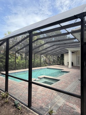 ReScreen Packages and Paint Restoration Available also Introducing Retractable Screens - Paint Restoration with a Full ReScreen Package will completely renew you pool enclosed to new. We offer packages that include hardware replacement also. Inquire about the many services we have available. To include Porches, and Retractable Screens. ReScreen Packages and Paint Restoration Available also Introducing Retractable Screens - Paint Restoration with a Full ReScreen Package will completely renew you pool enclosed to new. We offer packages that include hardware replacement also. Inquire about the many services we have available. To include Porches, and Retractable Screens.
