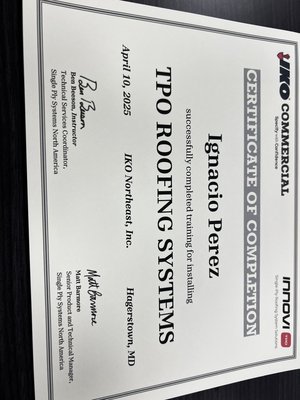 IKO’s TPO applicator trainings are conducted at their Hagerstown, MD facility. - TPO membrane training covers substrate prep, sheet layout, mechanical fastening, hot-air welding, flashing details, edge securement, seam testing, and safety practices—ensuring top-quality, long-lasting installations. IKO’s TPO applicator trainings are conducted at their Hagerstown, MD facility. - TPO membrane training covers substrate prep, sheet layout, mechanical fastening, hot-air welding, flashing details, edge securement, seam testing, and safety practices—ensuring top-quality, long-lasting installations.