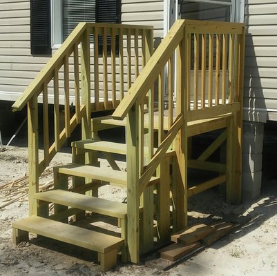 Deck step & 10 x 12 porch - STEPS & Porch all treated lumber, all screwed Deck step & 10 x 12 porch - STEPS & Porch all treated lumber, all screwed