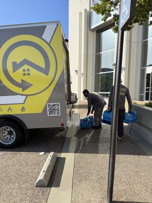 Commercial water damage Project - Our team arrived at a commercial building to set up professional drying and restoration equipment. We unloaded our air movers, fans, and dehumidifiers from our fully stocked service truck to control moisture and stabilize the affected areas. Dry equipment, such as fans and dehumidifiers, is used to professionally dry your property following a water loss.
We handle commercial jobs of all sizes and bring everything needed to manage the entire process from drying and containment to monitoring and cleanup. Our machines allow us to work quickly and safely while minimizing disruption to the building. Commercial water damage Project - Our team arrived at a commercial building to set up professional drying and restoration equipment. We unloaded our air movers, fans, and dehumidifiers from our fully stocked service truck to control moisture and stabilize the affected areas. Dry equipment, such as fans and dehumidifiers, is used to professionally dry your property following a water loss.
We handle commercial jobs of all sizes and bring everything needed to manage the entire process from drying and containment to monitoring and cleanup. Our machines allow us to work quickly and safely while minimizing disruption to the building.