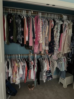 Student Closet & Bathroom - From the Mom who started with three under 3 to the Mom of the stylish and selfie-savvy student(s) who could benefit from some organizational know-how!
Let me help you set your student up for success this school year by making mornings run smoothly! We'll create for them a closet and bathroom organized specifically for their specialized morning routine. It'll be a cinch to prep the night before and a breeze to get out the door ON TIME and WITH EVERYTHING THEY NEED! Student Closet & Bathroom - From the Mom who started with three under 3 to the Mom of the stylish and selfie-savvy student(s) who could benefit from some organizational know-how!
Let me help you set your student up for success this school year by making mornings run smoothly! We'll create for them a closet and bathroom organized specifically for their specialized morning routine. It'll be a cinch to prep the night before and a breeze to get out the door ON TIME and WITH EVERYTHING THEY NEED!
