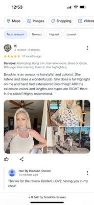 Client Reviews - The best compliment a stylist can get is a happy customer who wants to share your work with the world! Call today to schedule your hair reservation!! Client Reviews - The best compliment a stylist can get is a happy customer who wants to share your work with the world! Call today to schedule your hair reservation!!