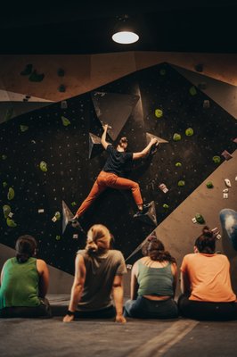 Climbing and Training - A facility with everything you need and nothing you don't. A space designed for gathering, relaxation and above all else...climbing!
We've worked hard to dial in the details, but couldn't do any of this without the support of our members and guests. At the end of the day, it's not the space that matters, but the wonderful community that fills it! Climbing and Training - A facility with everything you need and nothing you don't. A space designed for gathering, relaxation and above all else...climbing!
We've worked hard to dial in the details, but couldn't do any of this without the support of our members and guests. At the end of the day, it's not the space that matters, but the wonderful community that fills it!