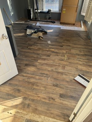 New Flooring - Laying wood flooring for a Home Gym New Flooring - Laying wood flooring for a Home Gym
