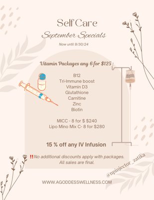 Self Care September - If you don't see an appointment time available, please text 469-807-1002. Limited appointments available, book now! Self Care September - If you don't see an appointment time available, please text 469-807-1002. Limited appointments available, book now!