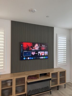 Frame TV Mounting + Cable concealment + Panels installation - Frame TV Mounting + Cable concealment + Panels installation