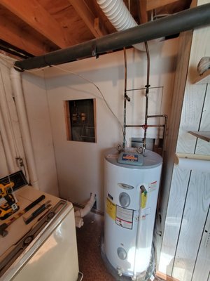 Water Line Re-Pipe - This job consisted of cutting out all copper water lines to replace with PEX water lines. To access the copper lines I had to cut out sheetrock and take down wood paneling. I then fed PEX water lines in the existing holes in the bottom plates, which is where the copper lines were ran.